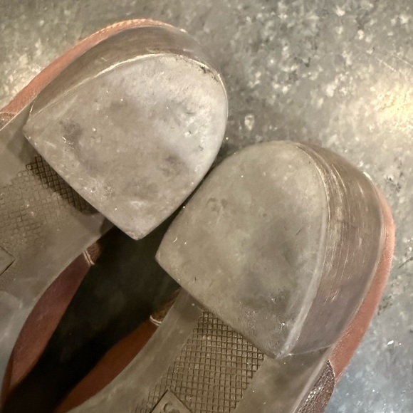 Franco Sarto Brown Leather Ankle Booties w/Intricate Stitching - Women Size 7.5 - Picture 6 of 9